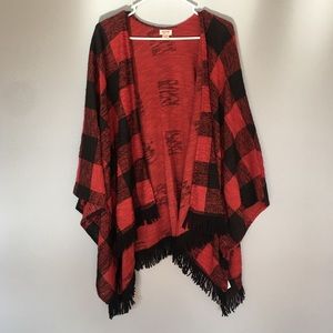 NEW Mossimo Black & Red Checkered Cardigan Size S